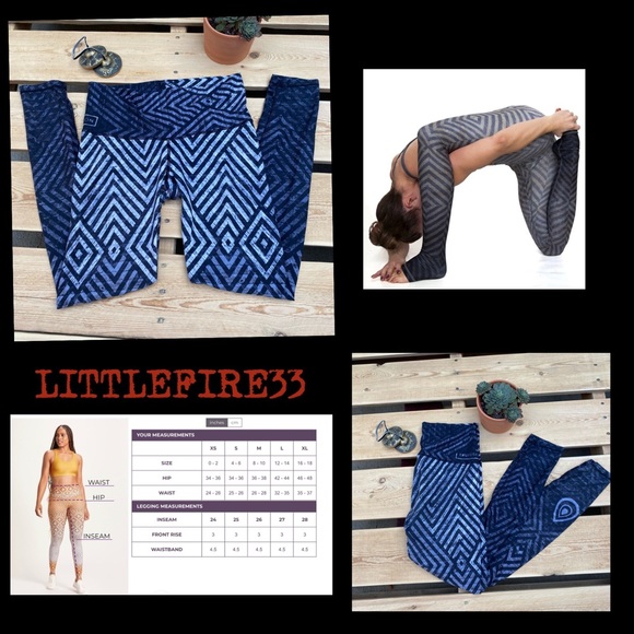 ✨RARE VINTAGE NIYAMA SOL + TRUFUSION BATIK OMBRÉ GEOMETRIC ENDLESS LEGGING M - Picture 12 of 13